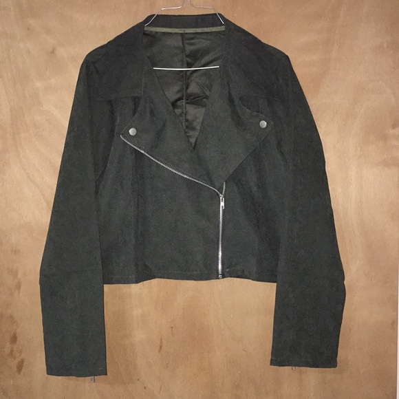 🧣Host Pick🧣Faux suede, Army green jacket - Picture 1 of 7